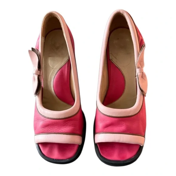 John Fluevog Mini Bebe Magenta Pink Sculpted Heel Pumps Size 9.5 - Picture 3 of 8